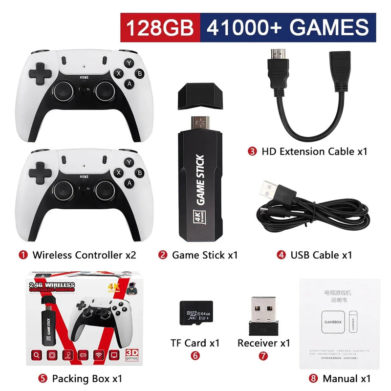 GD10 PRO Video Game Stick Console 2.4G Double Wireless Controller Game 4K 58000 Games 256GB Retro Games Boy Christmas Gift