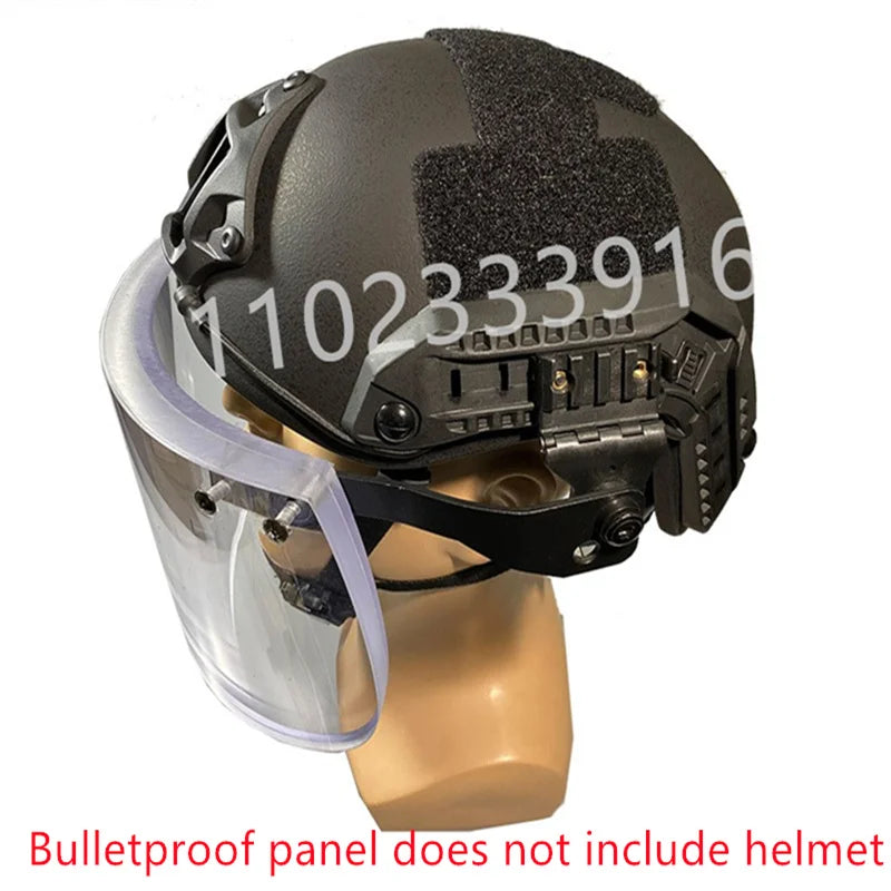 Bulletproof helmet mask Mickey helmet with secondary bulletproof mask face screen head-mounted glass explosive-discharge protect