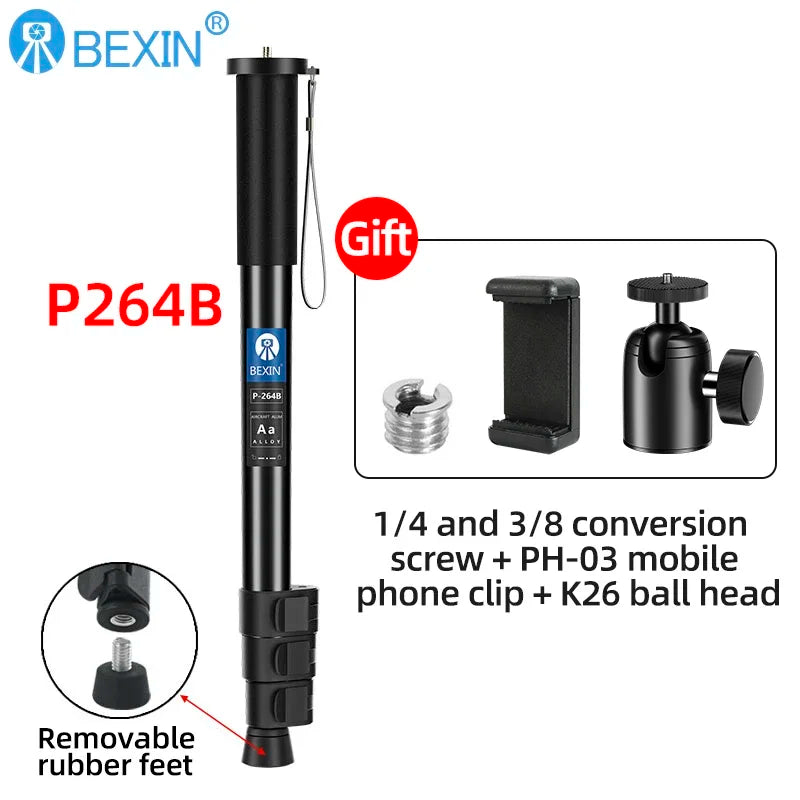 BEXIN Digital Camera Telescopic Handheld Monopod Lightweight Camera Mount Adapter Support Monopod For Nikon Sony Dslr Camera