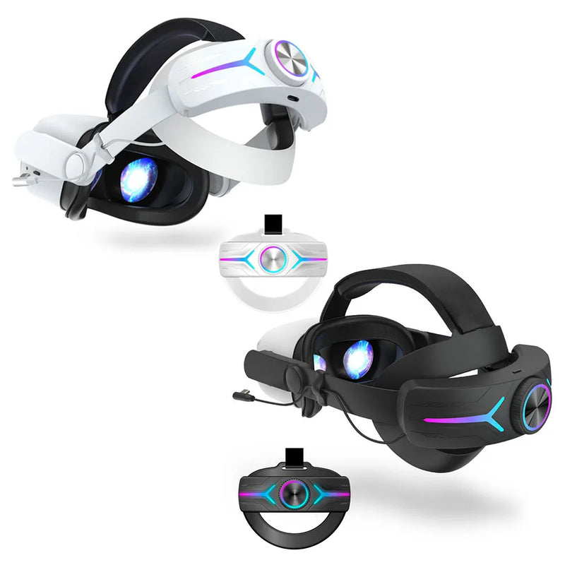 RGB Head Strap Adjustable Head Strap Battery 8000mAh Comfort Enhanced Support and Balance Extend 8h Playtime for Oculus Quest 2