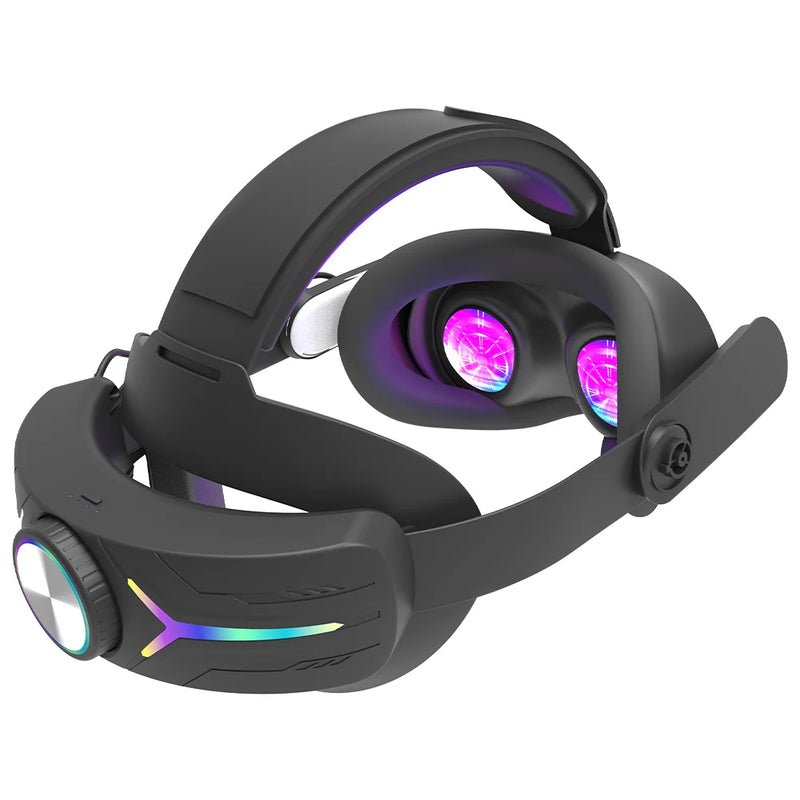 Comfort Adjustable RGB Head Strap for Meta Quest 3S VR Headset Head Band Head Strap 6000mAh Battery Extend VR Playtime Headband