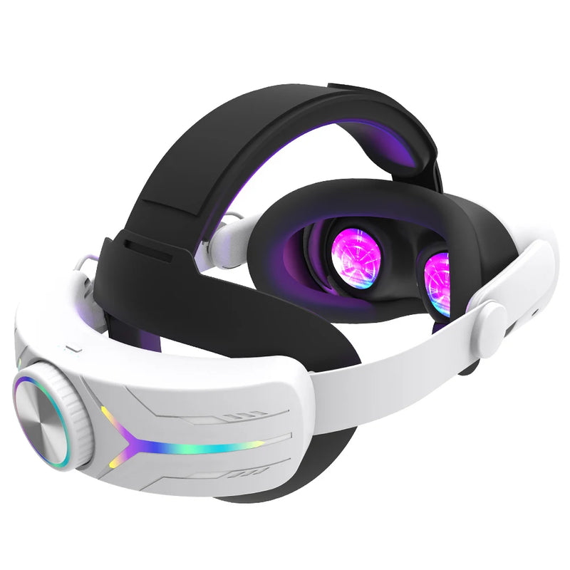 Comfort Adjustable RGB Head Strap for Meta Quest 3S VR Headset Head Band Head Strap 6000mAh Battery Extend VR Playtime Headband