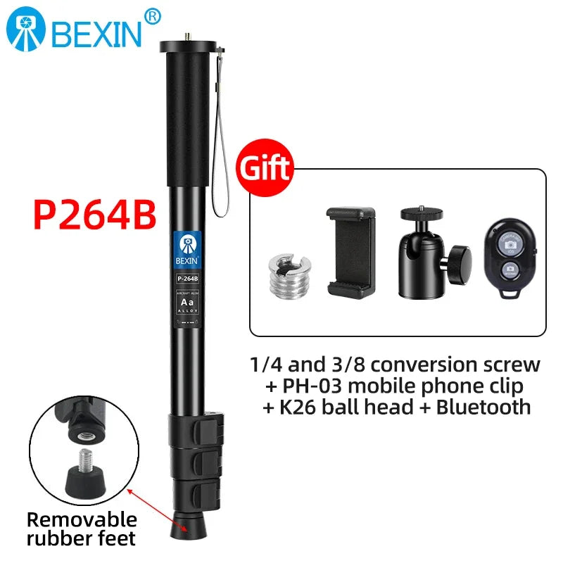 BEXIN Digital Camera Telescopic Handheld Monopod Lightweight Camera Mount Adapter Support Monopod For Nikon Sony Dslr Camera