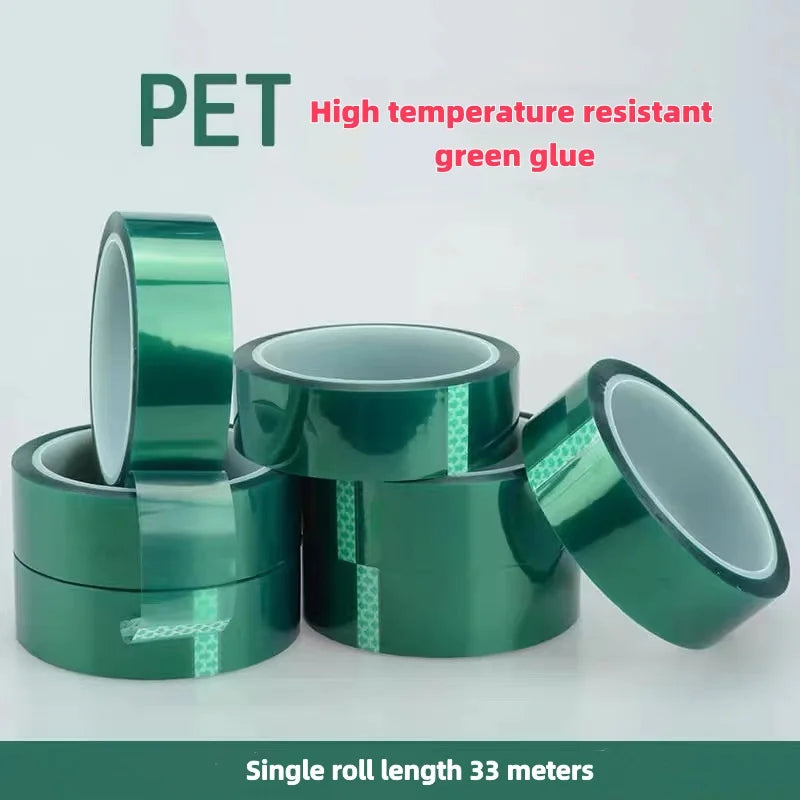 1/3/5pcs PET Film Tape 3mm ~ 100mm Green High Temperature Heat Resistant PCB Solder SMT Plating Shield Insulation Protection