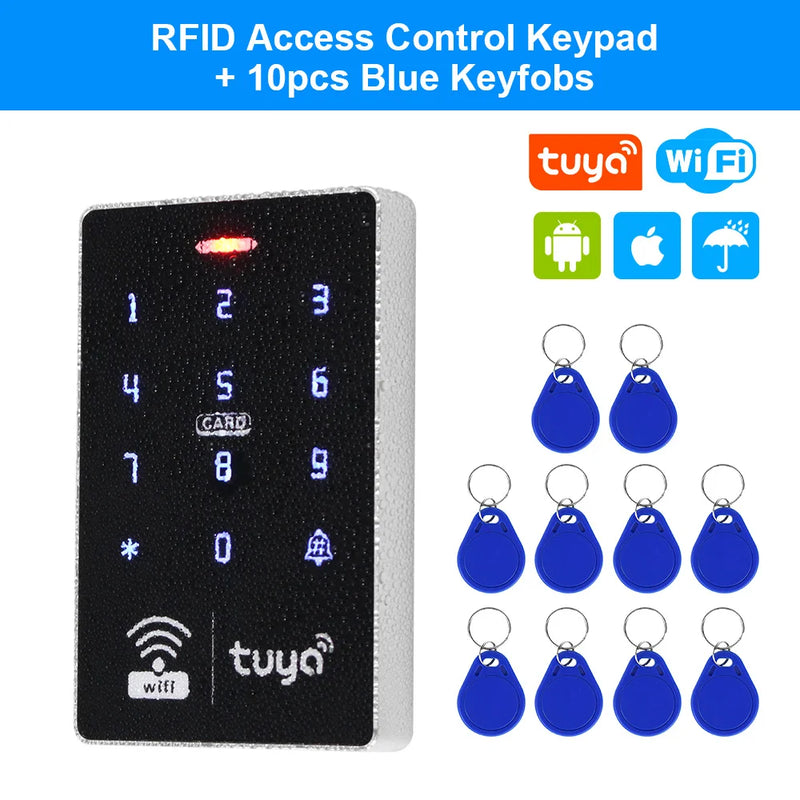 WiFi Tuya Access Control Keypad IP68 Waterproof Access Controller RFID Keyboard APP Remote Unlocking Door Opener System Outdoor