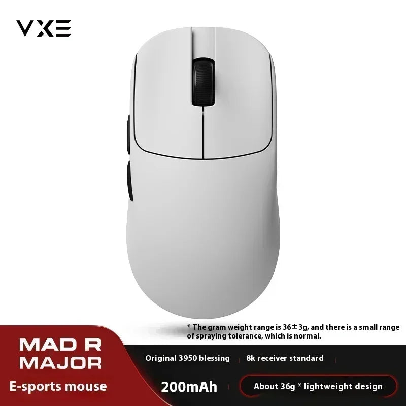 VGN VXE MAD R MAJOR PC Wireless Bluetooth E-sport Mouse 8K Low Latency Ultra-light FPS Gaming Customize E-sports Low Delay