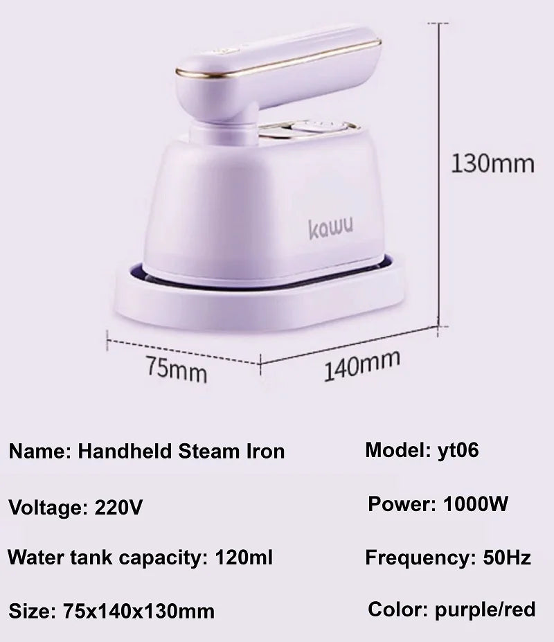 1000W Handheld Garment Steamer Home Fast Clothing Steam Iron Mini Fold Electric Iron Portable Travel Wet Dry Iron Machine