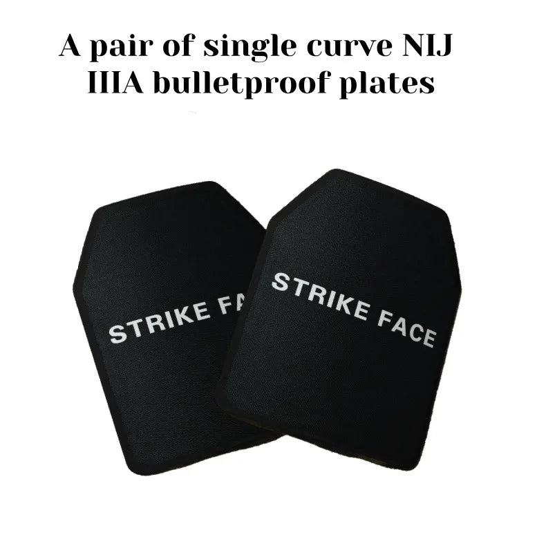 A pair of NIJ IIIA UHMWPE bulletproof plates, two Level 3A lightweight design tactical vest armor plates ballistic plates