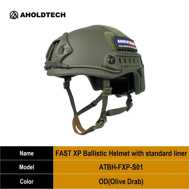 Aholdtech Bulletproof Helmet FAST XP Tactical PE Aramid ISO NIJ IIIA 3A CAM FIT BOA Dial EPIC Liner High Cut Ballistic Helmet