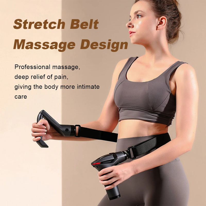 Handheld Massage Gun Multifunctional Detachable Handle Deep Muscle Massage Gun Split Strap Fascia Gun With 4 Types Massage Heads