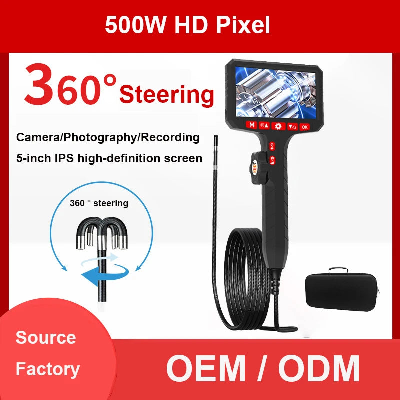 500W HD pixel 3.9/6/8mm 360 ° rotating endoscope 1080P camera/photography/recording handheld pipeline automatic inspection