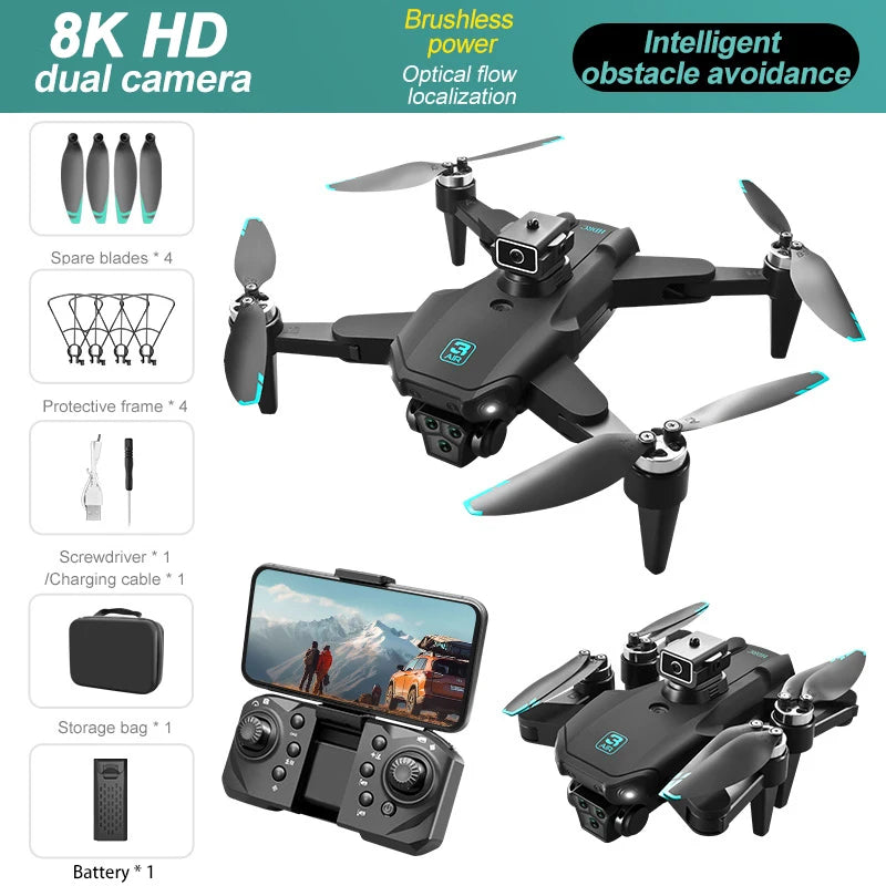 Lenovo S13 Pro Max Drone 8K Profesional HD Camera Brushless Obstacle Avoidance Aerial Optical Foldable Quadcopter Toy RC 15000M