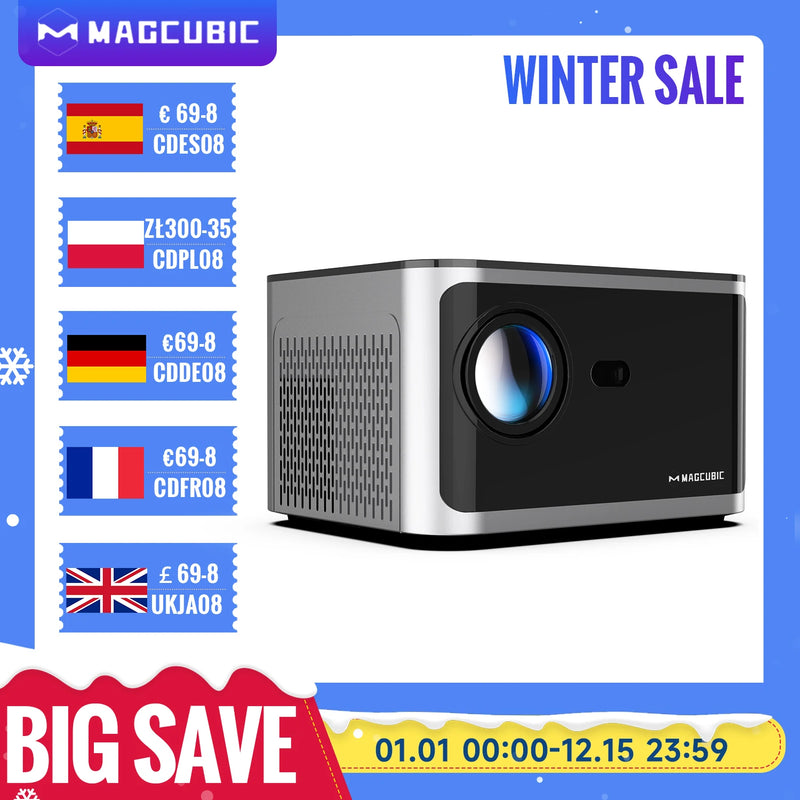 Magcubic 580ANSI Projector Android 11 4K 1080P Wifi6 Voice Control Allwinner H713 Electronic Focus BT5.0 Home Cinema HY350 Pro