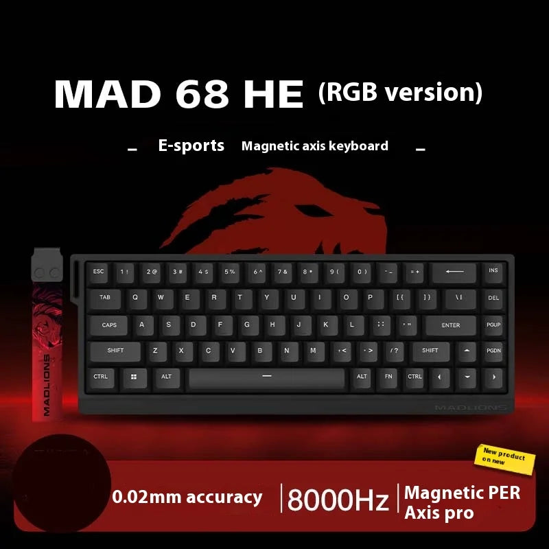 MADLIONS MAD 60HE/68HE Magnetic Switch Keyboard Rapid Trigger Wired Gaming Keyboard Hot Swap Customized Keyboard Gamer Accessory