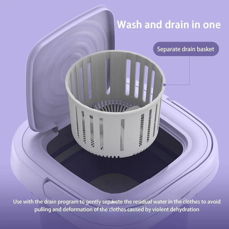 Xiaomi 8L Small Folding Washing Machine Portable Washing Machine Automatic Modes Laundry Clothes Laundry Bucket Washing Machine