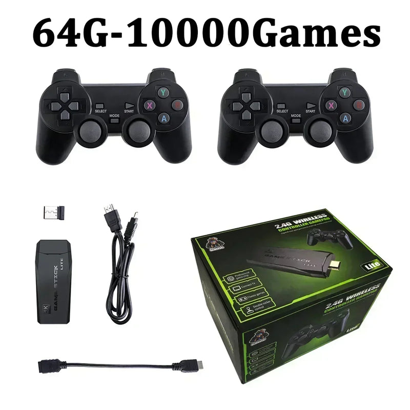 Video Game Sticks Console 2.4G Dual Wireless Controller Game Stick 4K 10000 Games 64GB Retro Game for DropShiopping Xmas Gift