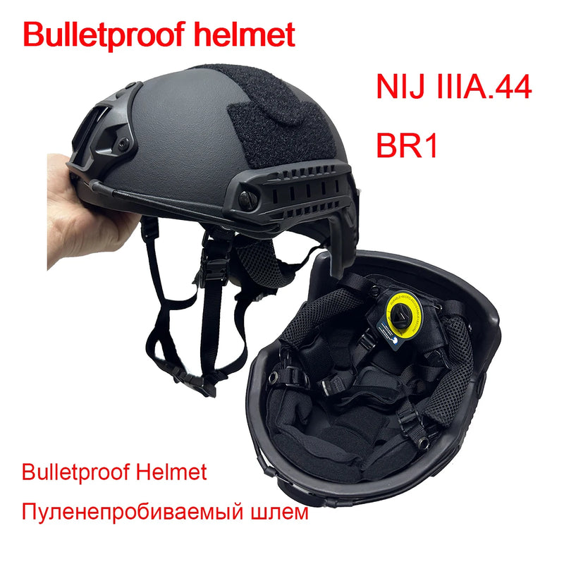 LPRED Real Bulletproof Helmet Ballistic High Cut Tactical NIJ 3A Helmet Aramid UHMW PE Safety Helmet IIIA Br1 MICH FAST Helmet