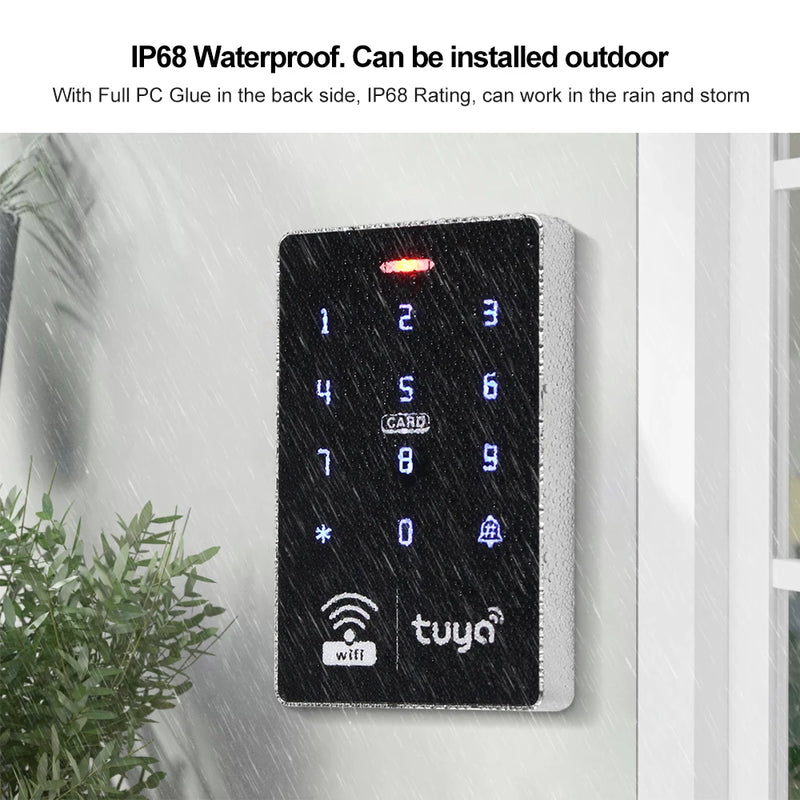 WiFi Tuya Access Control Keypad IP68 Waterproof Access Controller RFID Keyboard APP Remote Unlocking Door Opener System Outdoor