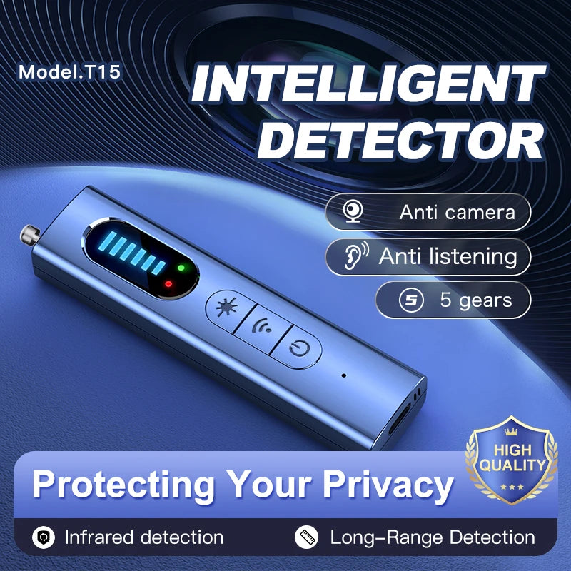 Hidden Camera Detector Anti-Spy Car GPS Tracker Listening Device Bug RF Wireless All Signal Scanner Gadget Security Protection