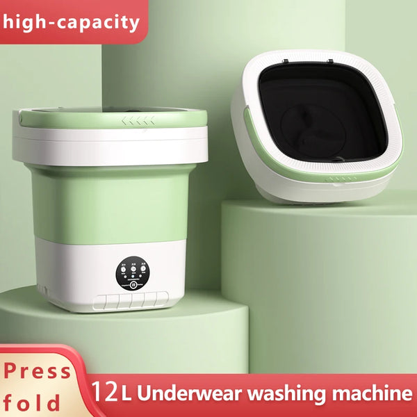 Portable folding washing machine 12L elution all-in-one washing machine student dormitory home washing underwear