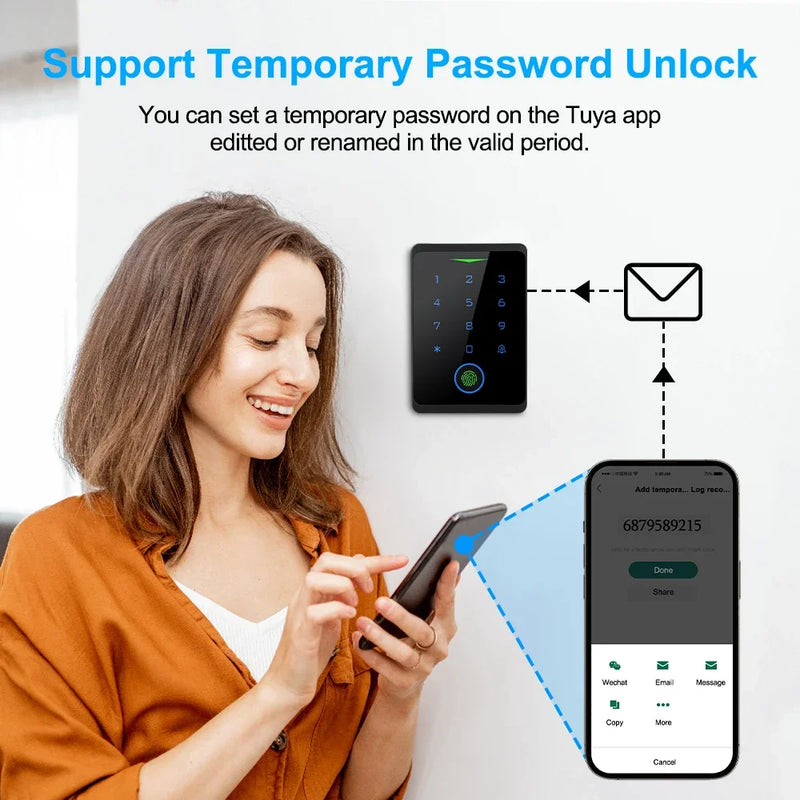 Awapow Tuya Access Control Kits CF1-2.4G Wifi Door Access Control System Security Waterproof Fingerprint Digital Electronic Lock