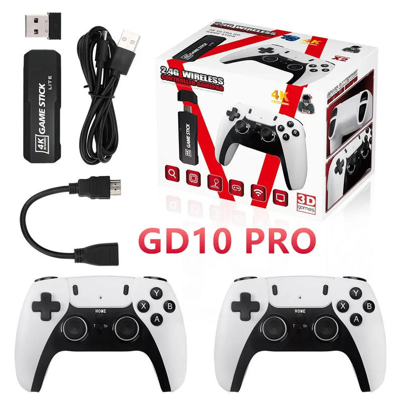 GD10 PRO Video Game Stick Console 2.4G Double Wireless Controller Game 4K 58000 Games 256GB Retro Games Boy Christmas Gift