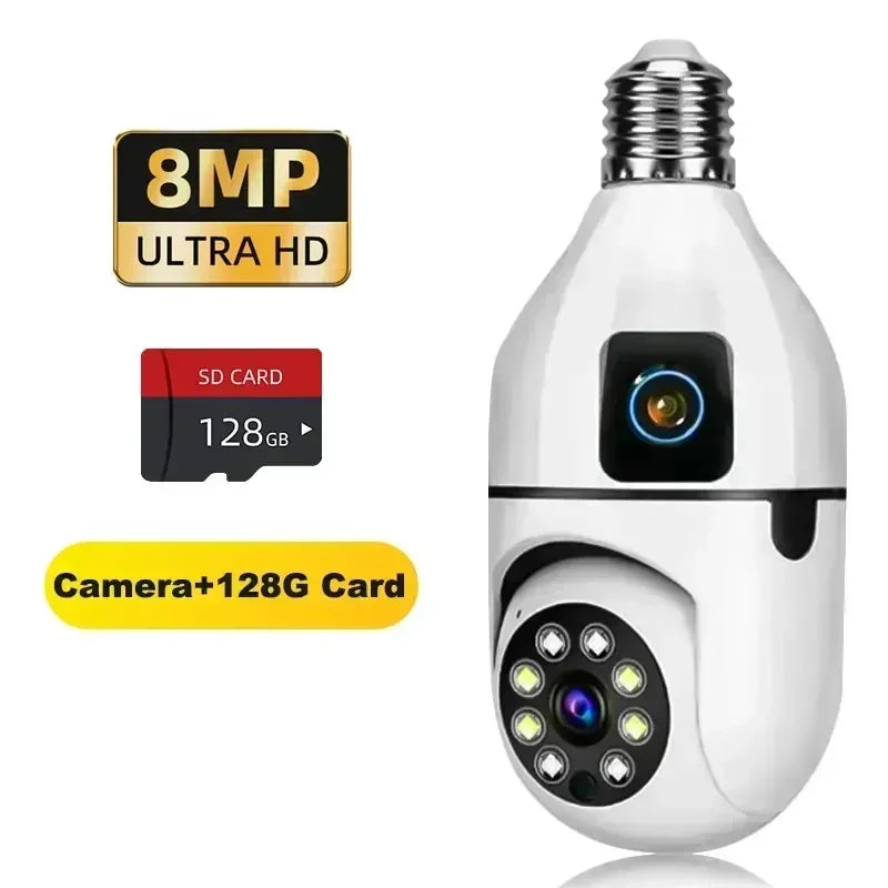 8MP E27 Bulb Surveillance WIFI Camera Human Tracking Full Color Night Vision Automatic Zoom Indoor Security Monitor Wifi Camera