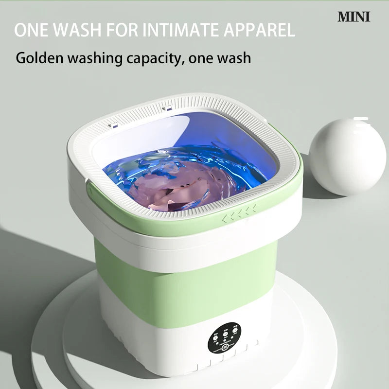 Portable folding washing machine 12L elution all-in-one washing machine student dormitory home washing underwear