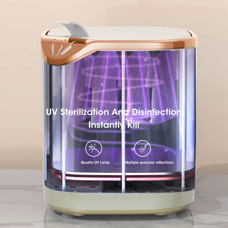 Mini Foldable Washing Machine Portable Ultraviolet Sterilization Home Appliance Socks Underwear Panties 4.5L with Spinning Dry