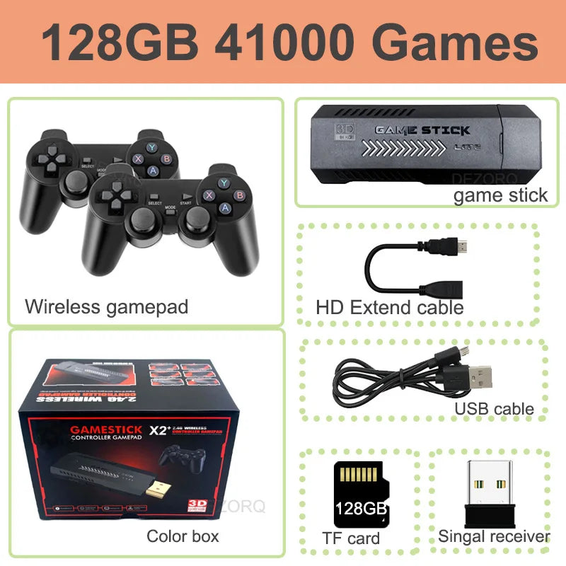 X2 Plus Game 4K GD10 Pro 128G 40000+ Games 3D HD Retro Video Game Console Wireless Controller TV 40 Emulator For N64 PSP Arcade