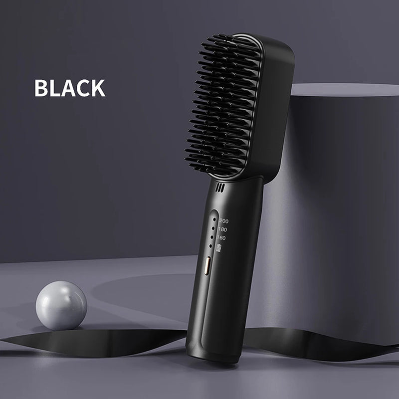 Cordless Hair Straightener Brush Hot Air Brush Negative Ions Do Not Hurt Hair Portable Electric Hair Brush USB Charge