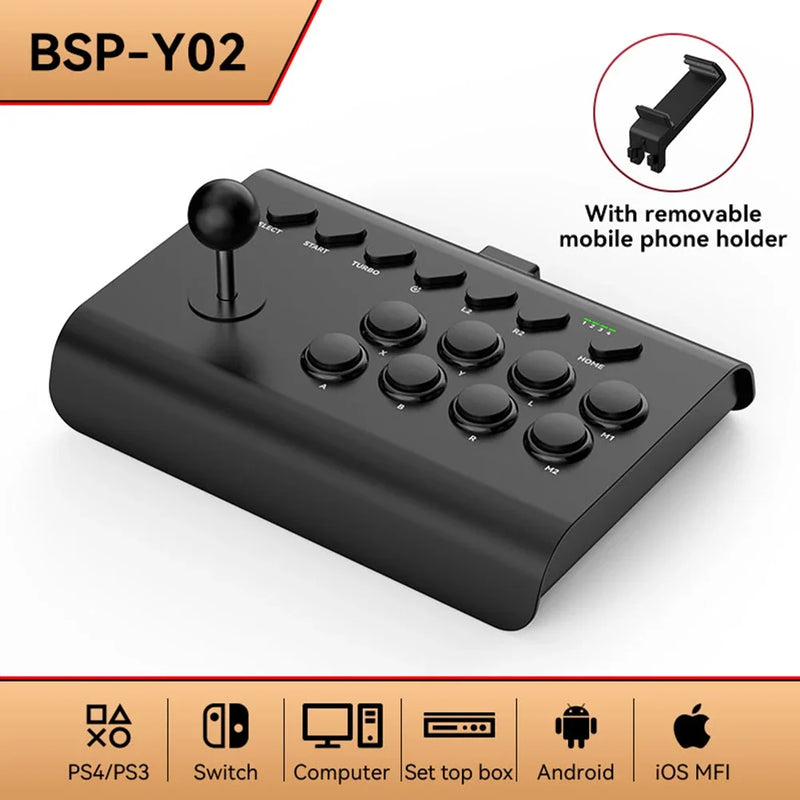 NEW BSP-Y02 For switch For PS3/PS4 Arcade game rocker Bluetooth Wireless Wired Controller for TV PC IOS Android Steam Joystick