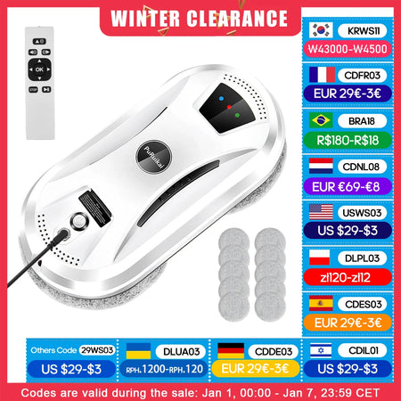 Household window automatic water spray cleaning robot vacuum cleaner remote control electric window wiper household glass wiper