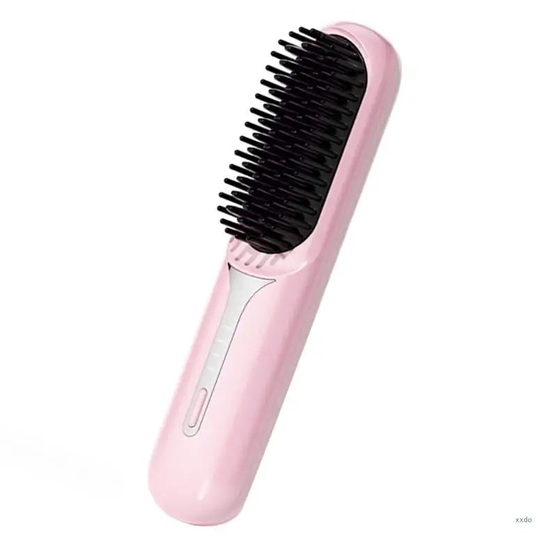 Travel Friendly Cordless Hair Straightener Brush With Adjustable Temperature Rechargeable Styling Comb Fast Heating