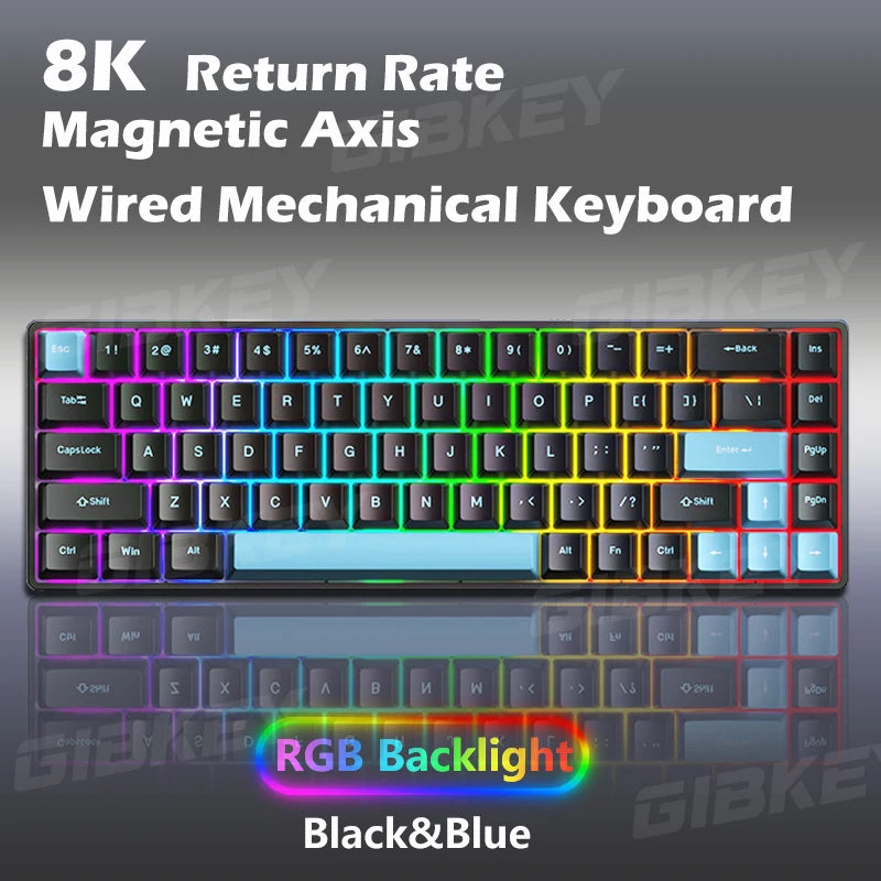 RGB Magnetic Axis Mechanical Keyboard 8K Return Rate Gaming Keyboard Hot Swappable switch Custom Key Range Game Esports keyboard