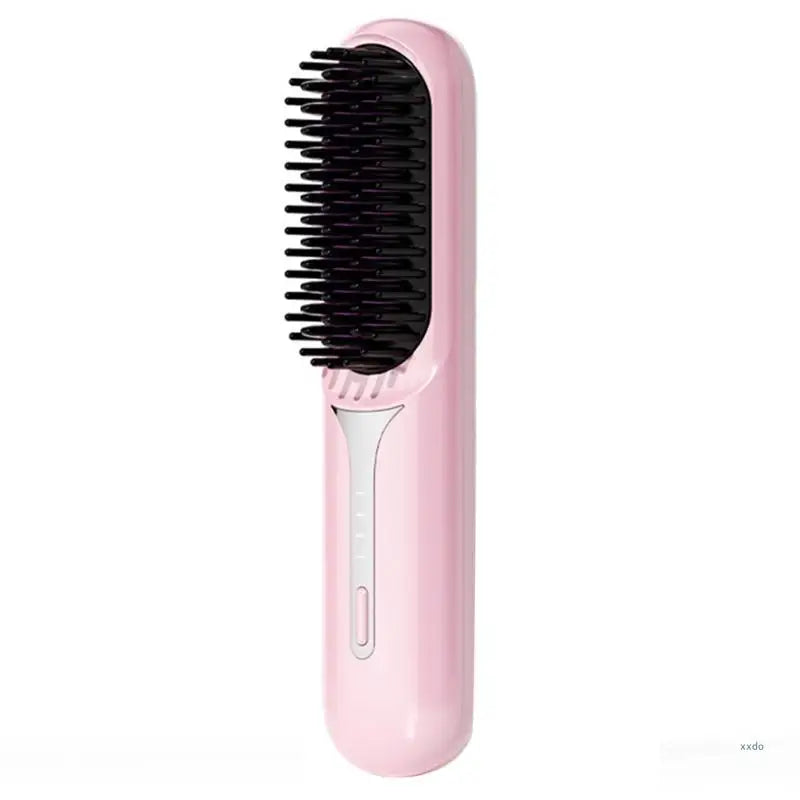 Travel Friendly Cordless Hair Straightener Brush With Adjustable Temperature Rechargeable Styling Comb Fast Heating