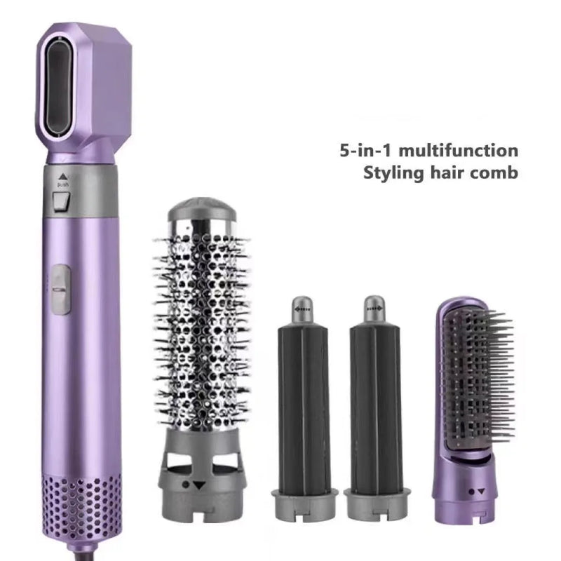 Five in One Hot Air Comb, Automatic Curling Iron, Dual Purpose Hair Styling Comb, Electric Hair Dryer, Hair Dryer Comb