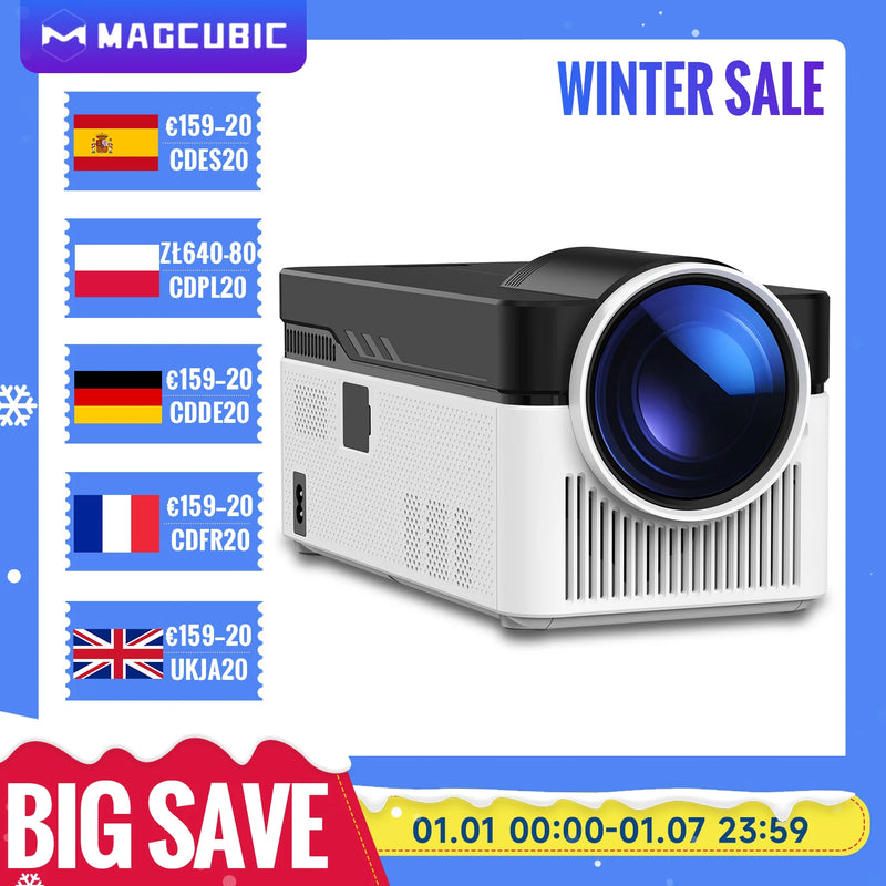 Magcubic Ultra Short Throw HY450 Projector with Auto Offset 8K 4K 1080P 900ANSI BT5.4 Electronic Focus WiFi6 AllwinnerH716 Voice