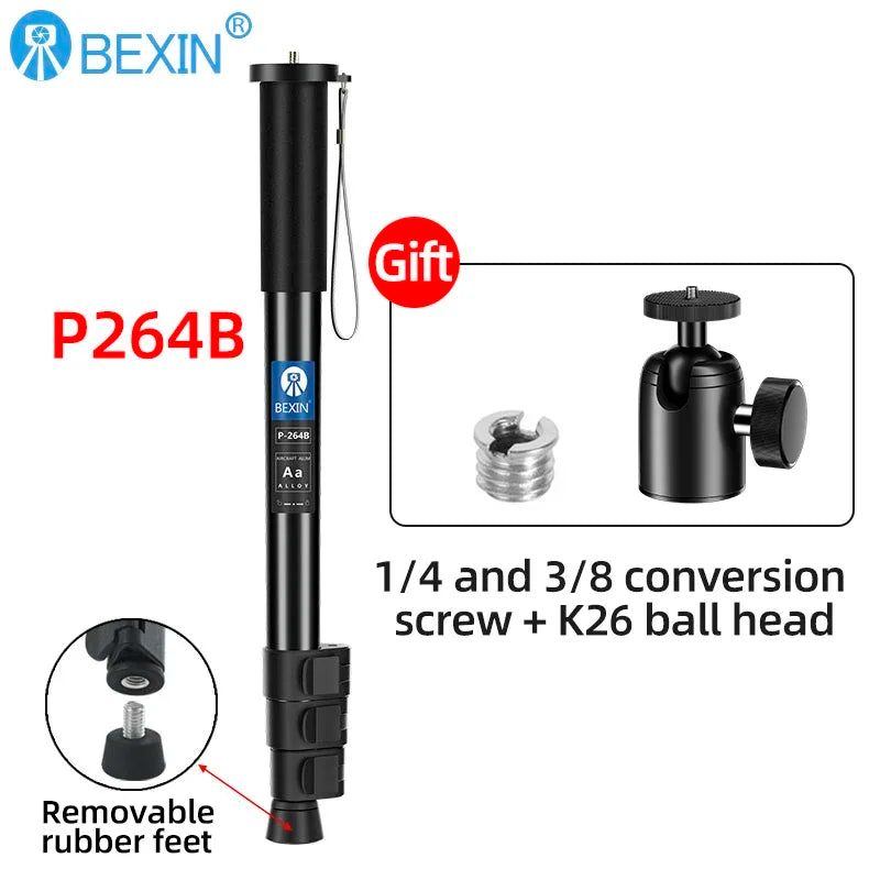 BEXIN Digital Camera Telescopic Handheld Monopod Lightweight Camera Mount Adapter Support Monopod For Nikon Sony Dslr Camera