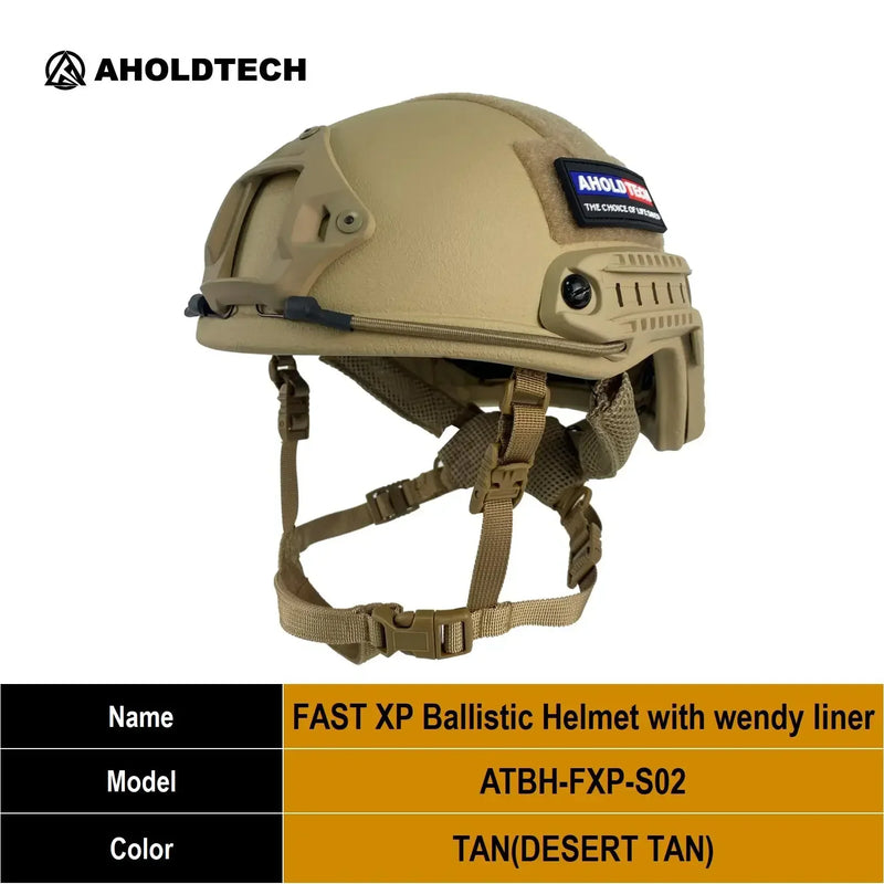 Aholdtech Bulletproof Helmet FAST XP Tactical PE Aramid ISO NIJ IIIA 3A CAM FIT BOA Dial EPIC Liner High Cut Ballistic Helmet