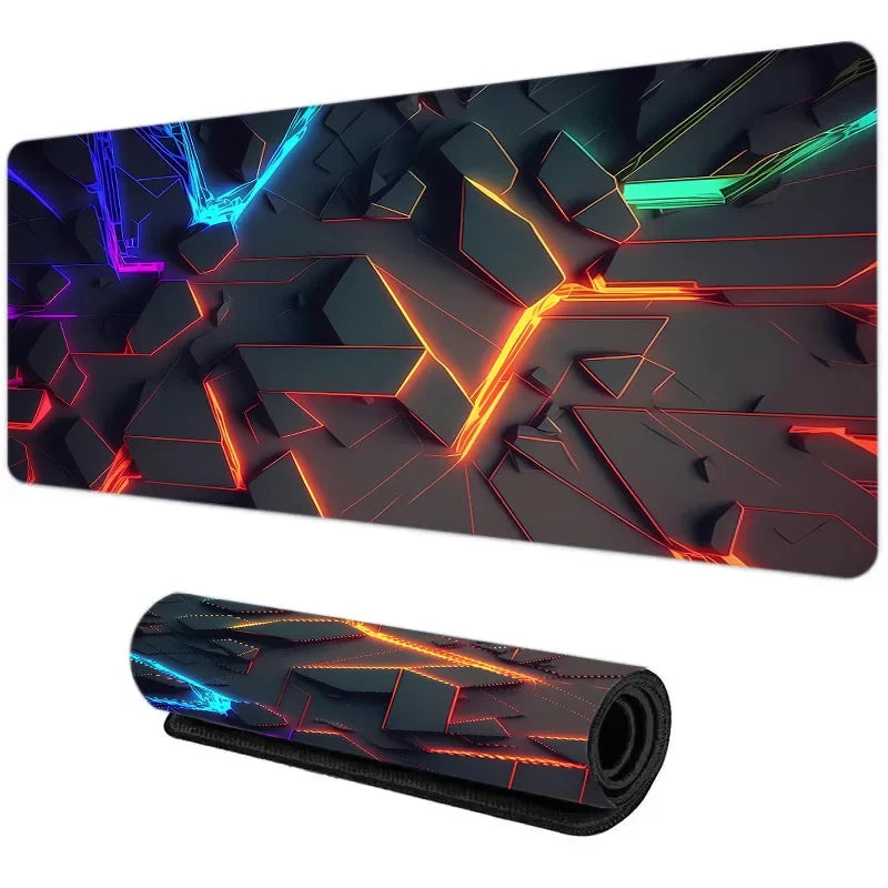 Large Geometric Pattern Gaming 3D Mouse Pad Cool Computer Office Game Table Mats New XXL Rubber Anti-slip Long Keyboard Desk Mat