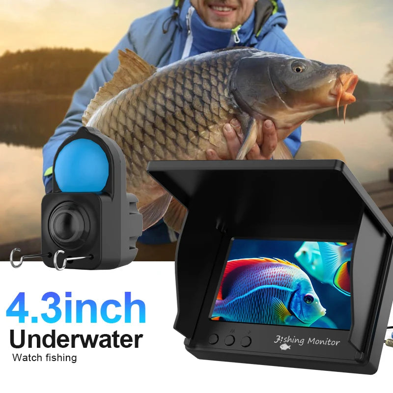 Underwater camera 1080p 4.3 inch lcd Endoscope camera Waterproof 6 Hours Endurance Night Vision 15/30m For ICE/Sea