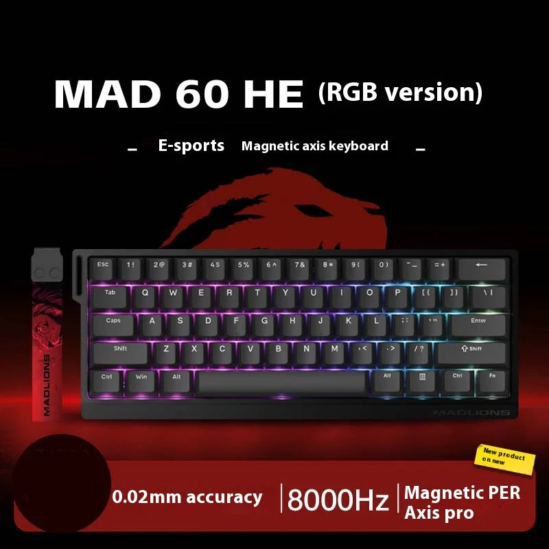 MADLIONS MAD 60HE/68HE Magnetic Switch Keyboard Rapid Trigger Wired Gaming Keyboard Hot Swap Customized Keyboard Gamer Accessory