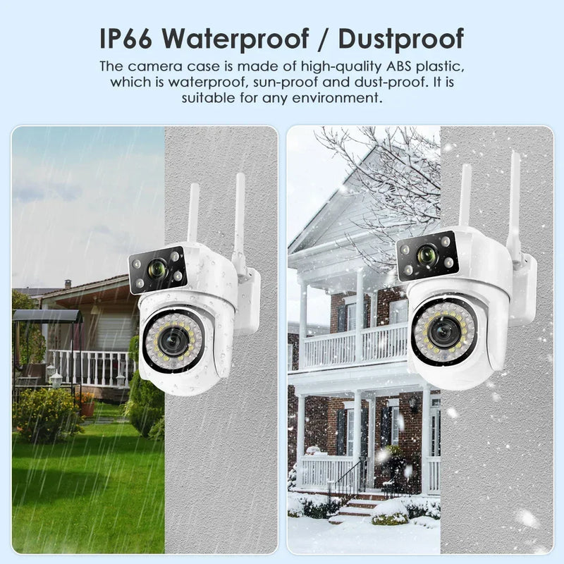 New 10MP 5K PTZ Wifi Camera Dual Lens with Dual Screen Ai Human Detect Auto Tracking Outdoor Surveillance Camera O-KAM