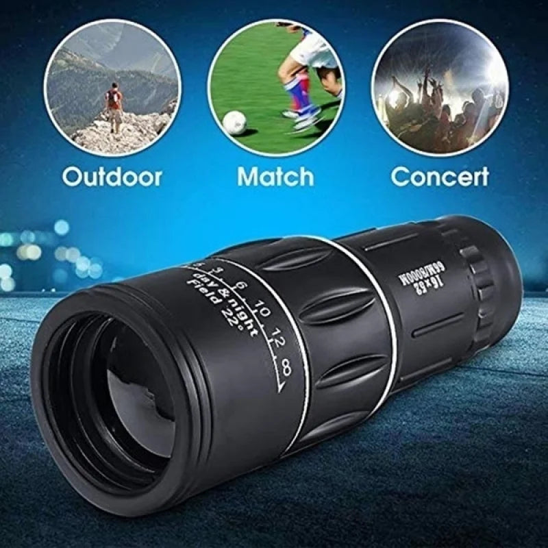 Extra Long 16X52 Distance Sports Hunting Zoomable Monocular Low Light Night Vision Telescope Binoculars for Outdoor Watching