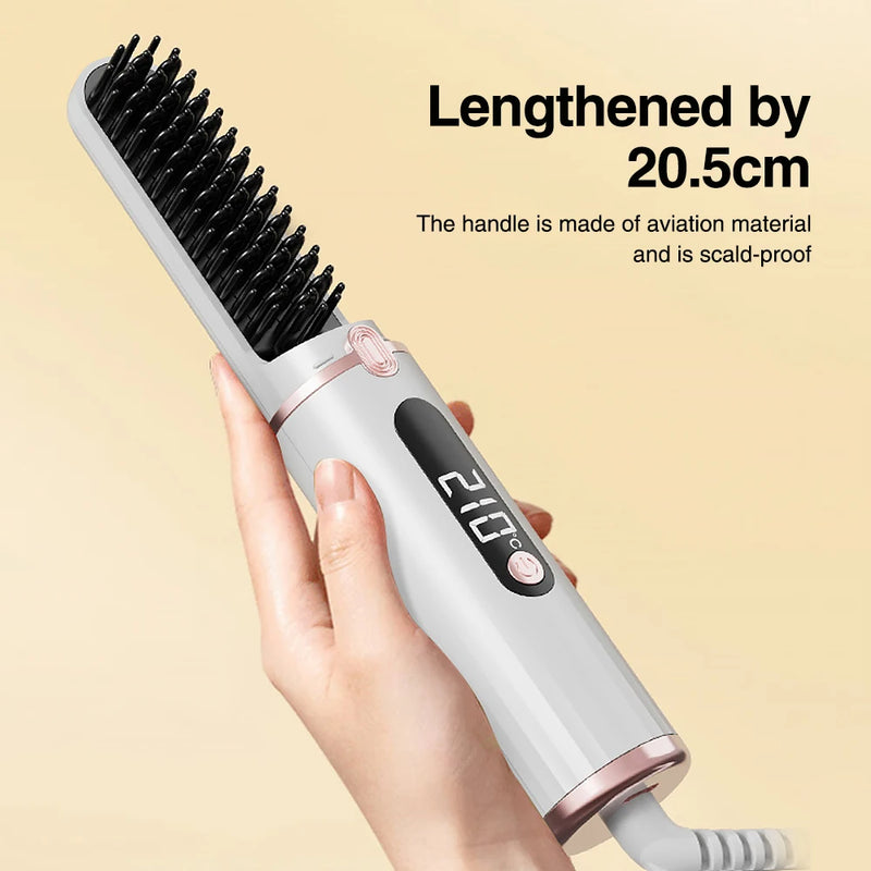 Electric Hot Comb Multi-function Wireless Hair Straightening Comb Negative Ion Anti Hot Styling Tool Hair Straightening Brush