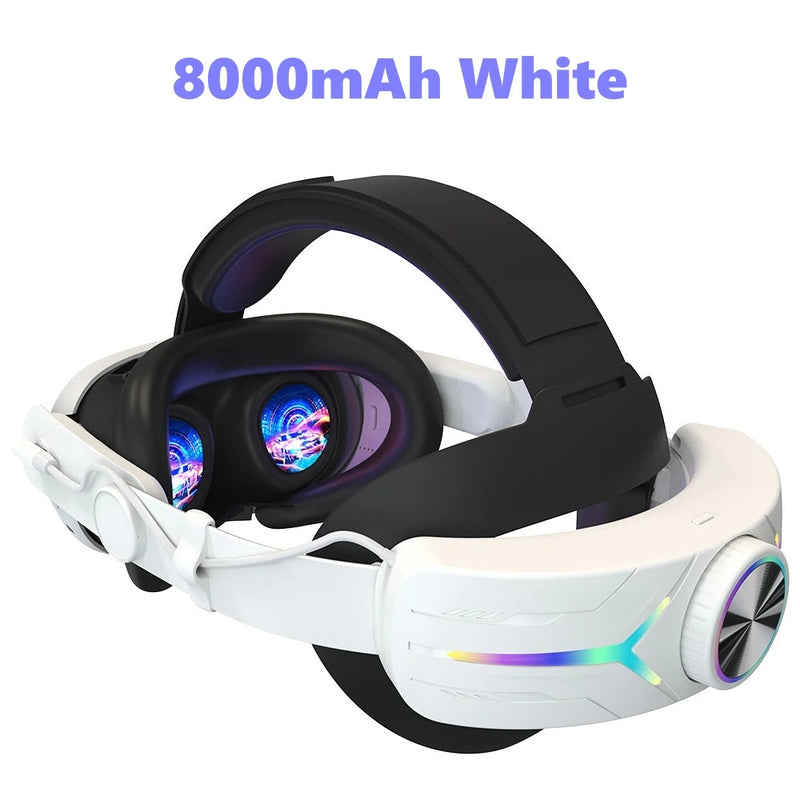 Elite Head Strap Comfortable Sponge Headwear Charging Headset with Built-in 6000 & 8000mAh Batteries for Meta Quest 3 VR