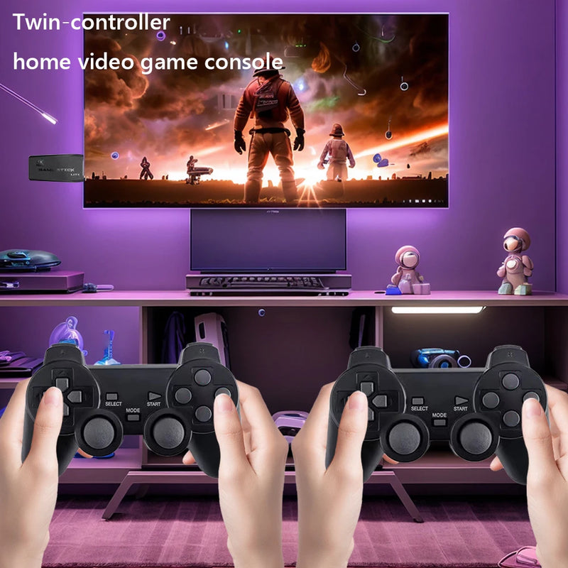 Video Game Sticks M8 Console Game Stick 2.4G Dual Wireless Controller Retro Games Console 10000+ 64G Retro Game Christmas Gift