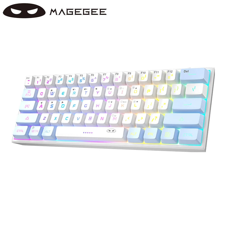 MageGee TS91 60% Mini Membrane USB  Keyboard, 61 Key Wired RGB Backlit Gaming Office Computer Keyboard for Windows/Mac