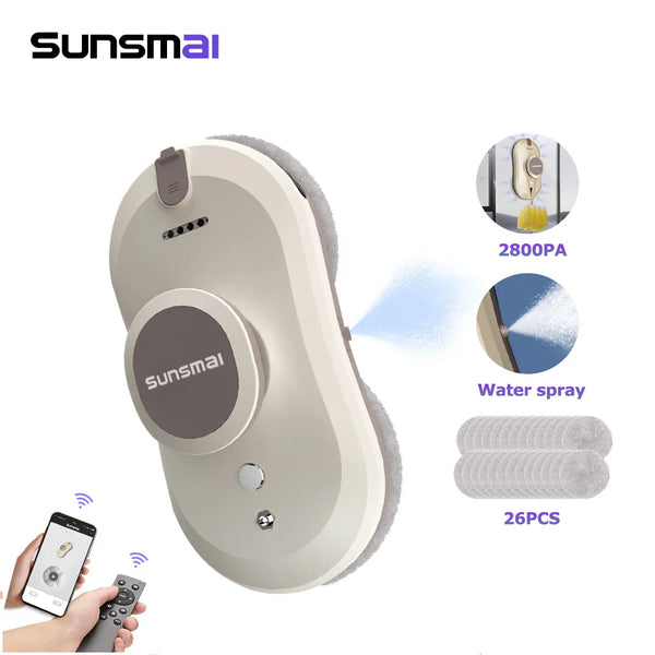 SUNSMAI Home Window Cleaning Robot Automatic Water Spray Window Glass Vacuum Cleaner Remote Control Glass Wall Cleaning Machine